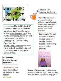 March CKC Newsletter - Campus Kids Connection, Inc.