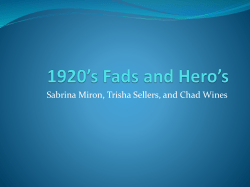 1920*s Fads and Hero*s