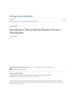 Introduction: Theory Informs Business Practice: Introduction