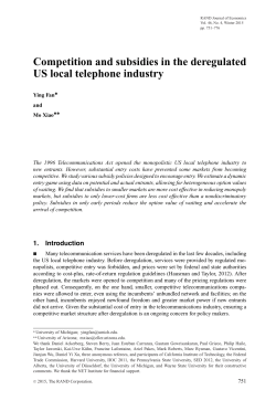 Competition and subsidies in the deregulated US local telephone