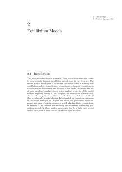 Equilibrium Models - Wouter J. den Haan