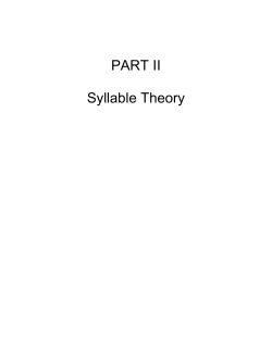 PART II Syllable Theory - Rutgers Optimality Archive