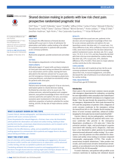 Shared decision making in patients with low risk chest pain