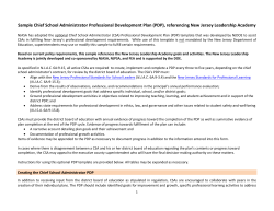 Sample CSA PDP 2015-2016