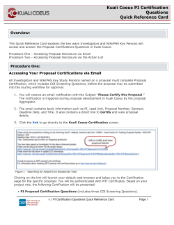Kuali Coeus PI Certification Questions Quick Reference Card