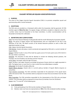 league rules - Calgary Squash League
