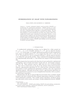 HYBRIDIZATIONS OF GRASP WITH PATH