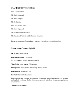 Mandatory Courses Syllabi