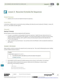 Algebra I Module 3, Topic A, Lesson 2: Teacher Version