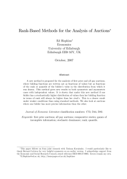 Rank-Based Methods for the Analysis of Auctions