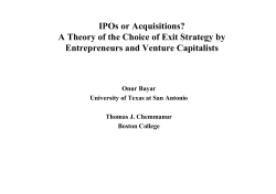 IPOs or Acquisitions? A Theory of the Choice of Exit Strategy by