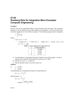 Romberg Rule for Integration-More Examples: Computer Engineering