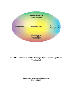 The APA Guidelines for the Undergraduate Psychology Major