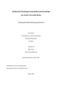 Fachbereich Erziehungswissenschaften und - diss.fu