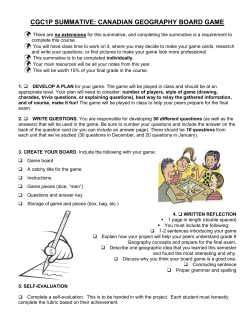 cgc1p summative: canadian geography board game