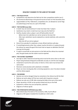 1 2016/2017 changes to the laws of the game