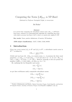 Computing the Norm ‖A‖&infin;,1 is NP-Hard