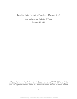 Can Big Data Protect a Firm from Competition?