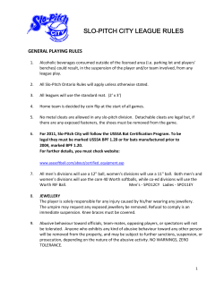 SPC League Rules and Regulations - Slo