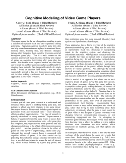 Cognitive Modeling of Video Game Players