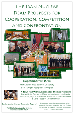 The Iran Nuclear Deal: Prospects for Cooperation, Competition and