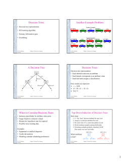 Decision Trees Another Example Problem A Decision Tree Decision