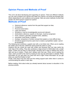 Opinion Pieces and Methods of Proof