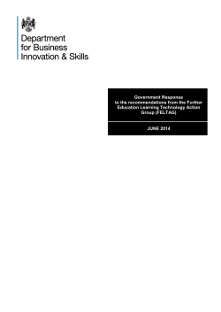 Government Response to recommendations from the FELTAG