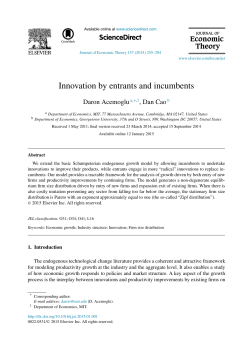 Innovation by entrants and incumbents