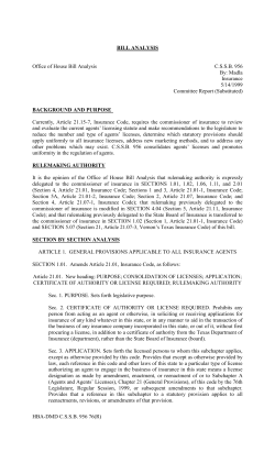 bill analysis - Texas Legislature Online