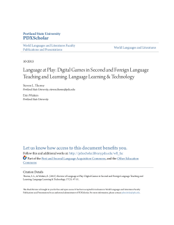 Language at Play: Digital Games in Second and