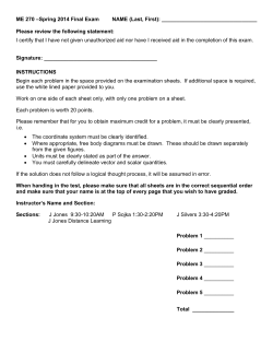 Spring 2014 Final Exam Solutions