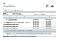 template for statement of pupil premium strategy * primary schools