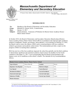 Boston Green Academy Report on Probation