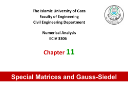 NUMERICAL METHODS IN ENGINEERING ENGR 391