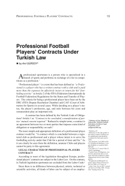 Professional Football Players` Contracts Under