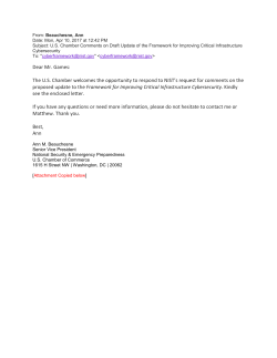 Dear Mr. Games: The U.S. Chamber welcomes the opportunity to