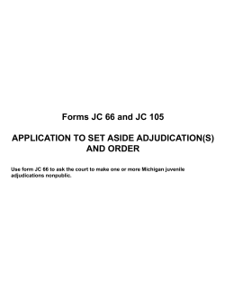 Forms JC 66 and JC-105 Application to Set Aside Juvenile Conviction