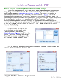 Correlation and Regression Analysis: SPSS