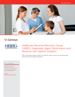 Healthcare Revenue Recovery Group (HRRG) Maximizes Agent
