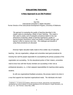 Evaluating Teaching