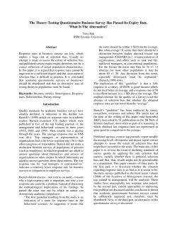 The Theory-Testing Questionnaire Business Survey Has Passed Its