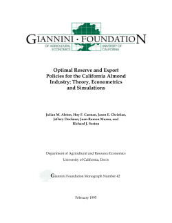 Optimal Reserve and Export Policies for the California Almond