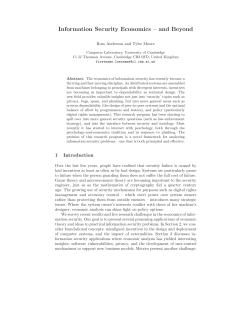 Information Security Economics -- and Beyond