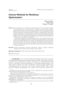 Interior Methods for Nonlinear Optimization