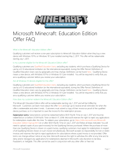 Minecraft Education Edition Offer FAQ_Final