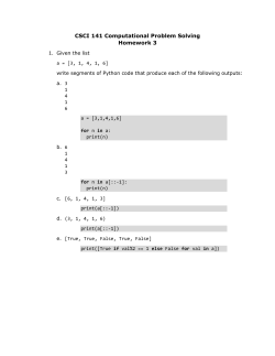 CSCI 141 Computational Problem Solving Homework 3