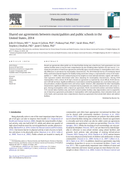 Shared use agreements between municipalities and public schools