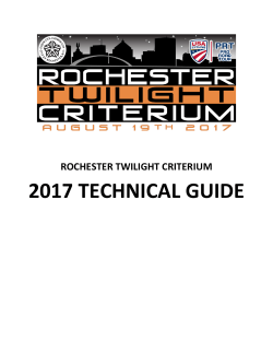 2017 technical guide - Rochester Twilight Criterium