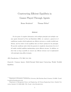 Constructing Efficient Equilibria in Games